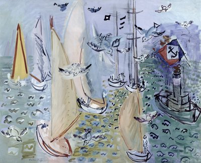 雷盖茨与海鸥》，约 1930 年（布面油画） 作者 拉乌尔·杜菲