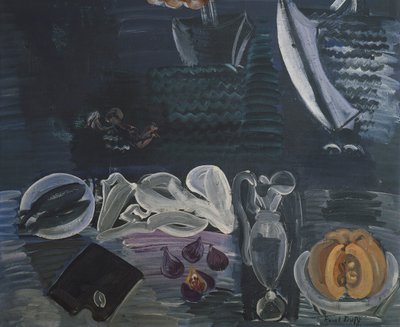 以大海为背景的静物画 作者 拉乌尔·杜菲