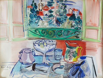 在塞雷有两个玻璃杯的静物; Nature morte aux deux Verres a Ceret 作者 拉乌尔·杜菲