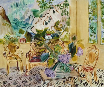 阳光房窗户，山景（布面油画） 作者 拉乌尔·杜菲