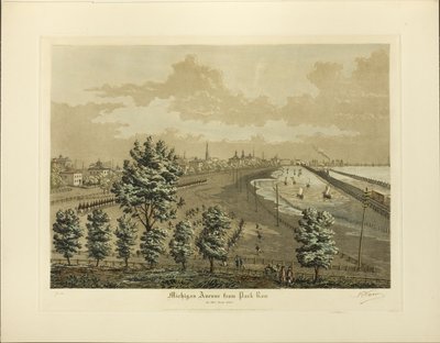 1865 年从公园路看密歇根大道 作者 拉乌尔·瓦林