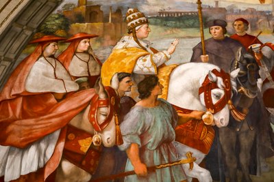 圣利奥大帝与阿提拉的会面。1511-1514 年（壁画） 作者 拉斐尔