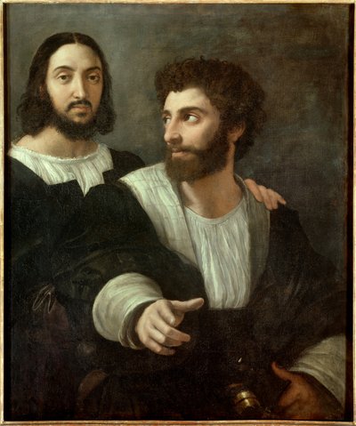 Portrait of the artist with a friend. Raffaello Sanzio dit Raphael (1483-1520) 作者 拉斐尔