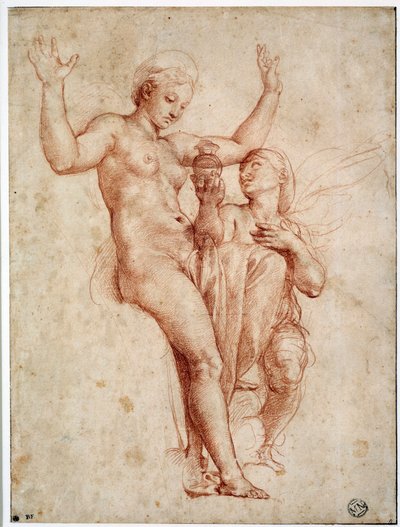 普赛克向维纳斯展示冥河的水。 Raffaello Sanzio dit Raphael (1483-1520) 作者 拉斐尔