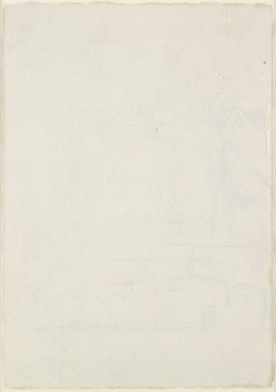 Verso: Slight architectural jottings including a cruciform ground plan, WA1846.160 (pen & brown ink over blind stylus, some traces of lead or chalk) 作者 拉斐尔