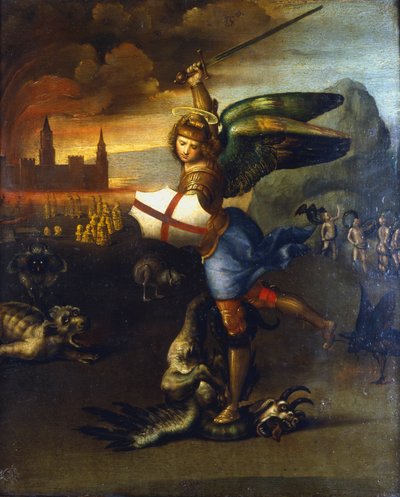 大天使圣米迦勒》，约1503-1504年 作者 拉斐尔