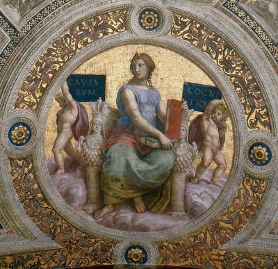 哲学。在Stanza della Segnatura的天花板壁画，约1510-1511。 作者 拉斐尔