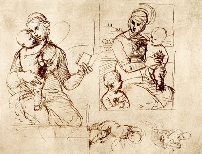 麦当娜的两项研究 作者 拉斐尔（Raffaello Sanzio Raphael）