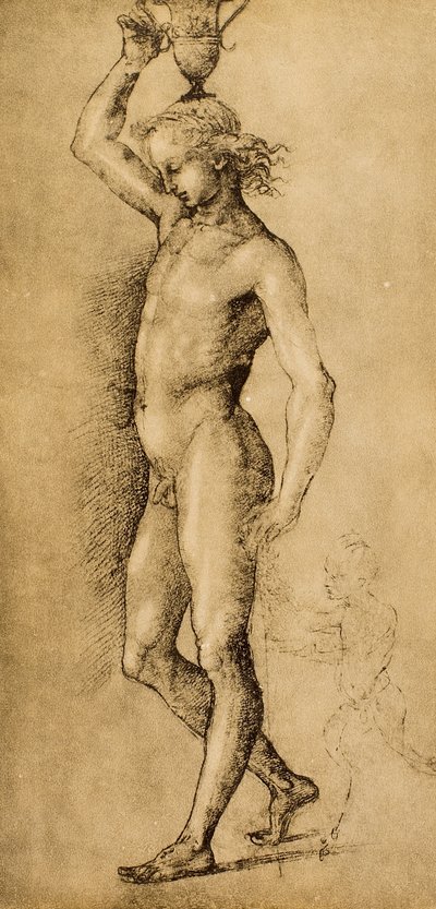 被称为ldolino的酒神，由Raphael绘制。内阁图纸和版画，乌菲齐画廊，佛罗伦萨 作者 拉斐尔（Raffaello Sanzio Raphael）