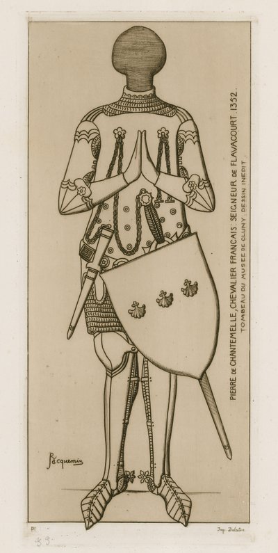 Pierre de Chantemelle，法国骑士，Flavacourt勋爵，1352年。 作者 拉斐尔·雅克敏（Raphael Jacquemin）