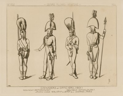 俄罗斯掷弹兵和军官，1801年 作者 拉斐尔·雅克敏（Raphael Jacquemin）