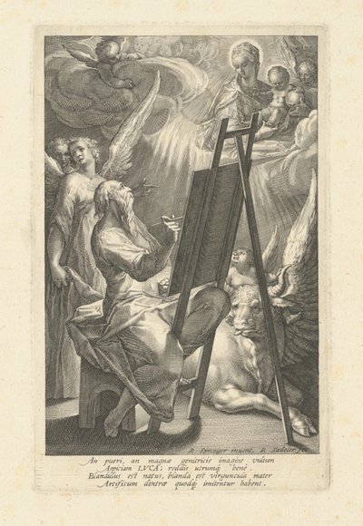 圣路加画处女，1580年代。 作者 Raphael Sadeler
