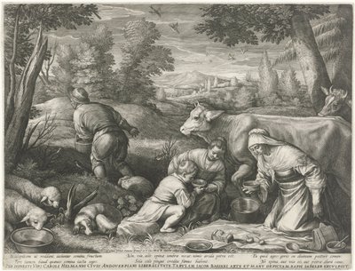 小挤奶女工
在草地上用餐 作者 哈科波·巴萨诺（Jacopo Bassano）