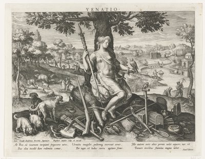 狩猎女神戴安娜
Venatio（物品上的标题）
王子的主要职业（系列标题）
Schema, seu speculum principum（系列标题） 作者 拉斐尔·萨德勒 (I)