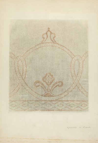 壁画修复图，约1940年。 作者 雷蒙德·E·诺布尔
