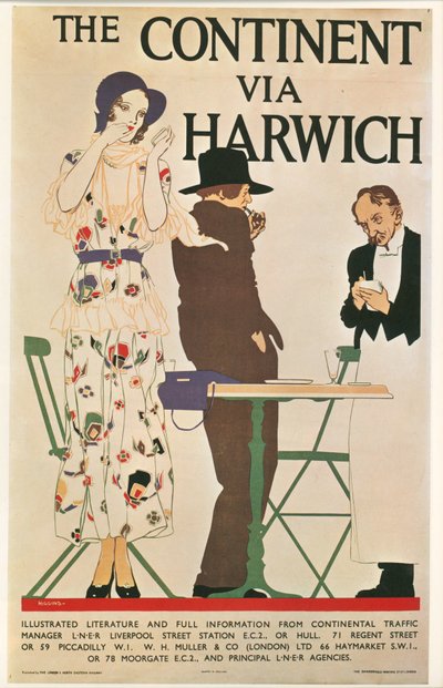 雷金纳德-E-希金斯经由哈里奇的大陆。大不列颠......（平版） 作者 雷金纳德·爱德华·希金斯