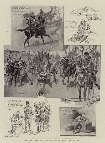 在布什维尔德与帝国骑兵队（石版画） 作者 雷金纳德·托马斯·克利弗