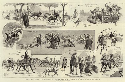 英国人在埃及，开罗季节的健身房（石版画） 作者 雷金纳德·托马斯·克利弗