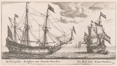 大型商船 "Vergulde Dolphyn号 "和长笛 "Kat号"。 作者 Reinier Nooms，叫塞曼