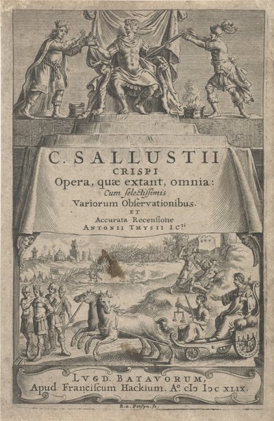 凯旋战车上的皇帝和正义
扉页：A. Thysius jr., Opera, quæ extant, omnia, 1649 作者 弗朗西斯·哈克修斯