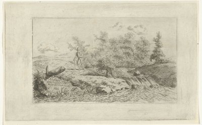 瀑布边的男子 作者 Reinierus Albertus Ludovicus baron van Isendoorn à Blois