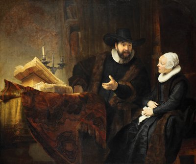 门诺传教士科内利斯-克莱斯-安斯洛（1592-1646 年）和他的妻子 Aeltje Gerritsdr Schouten 作者 伦勃朗