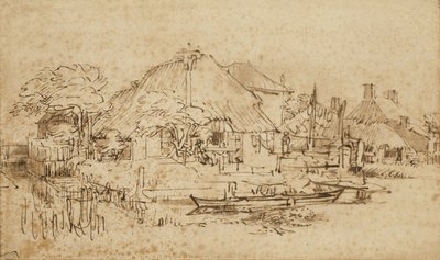 1650年？-53运河旁的小屋 作者 伦勃朗·范·赖恩
