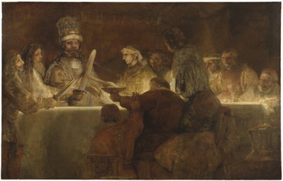克劳迪乌斯·克拉迪乌斯（Claudius Civilis）统治下的Batavians阴谋，约1666年（布面油画） 作者 伦勃朗·范·赖恩