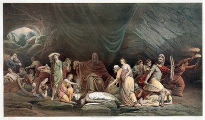 死亡法庭，酒吧。 1859（彩色平版印刷） 作者 伦勃朗·皮尔