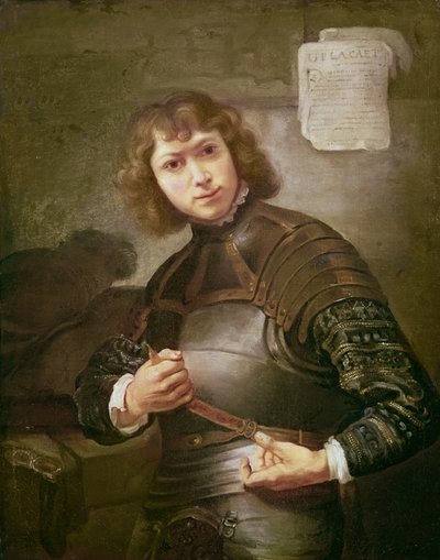 装甲的一个年轻人 作者 Rembrandt van Rijn