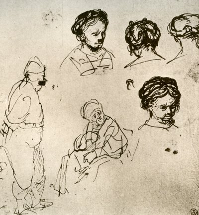 草图页，1913年。 作者 伦勃朗·范·赖恩