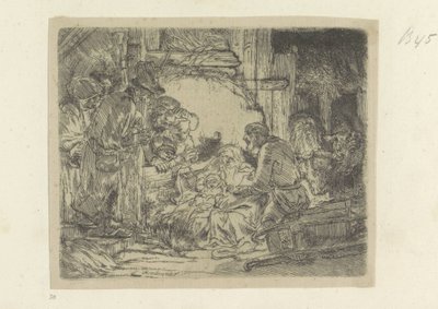 Aanbidding der herders: met de olielamp
八十五幅原创版画作品集（系列名称） 作者 伦勃朗·范·赖恩