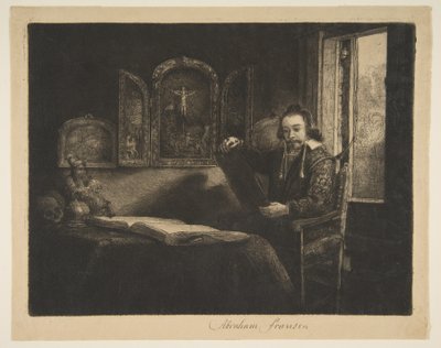 亚伯拉罕·弗朗森（Abraham Francen），药剂师， 1656。 作者 伦勃朗·范·赖恩