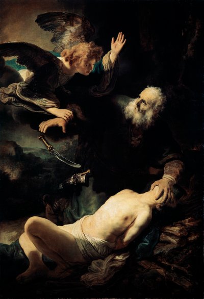 亚伯拉罕（Abraham）牺牲以撒（1635）。 作者 伦勃朗·范·赖恩