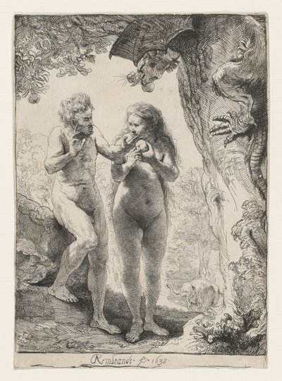 亚当和夏娃，1638年 作者 伦勃朗·范·赖恩