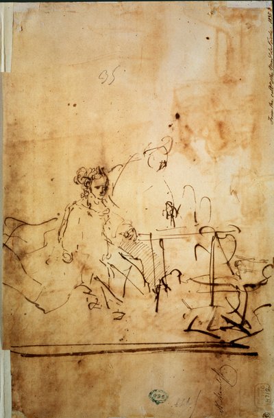 Ahasuerus，哈曼和以斯帖，17世纪 作者 伦勃朗·范·赖恩