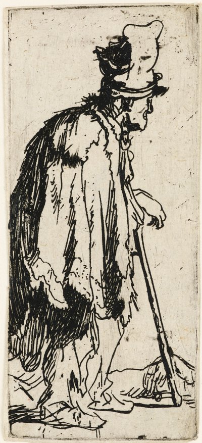 手有残疾的乞丐，约1629年。 作者 伦勃朗·范·赖恩