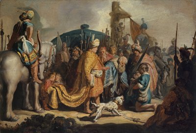 大卫在1627年扫罗之前与歌利亚的头 作者 Rembrandt van Rijn
