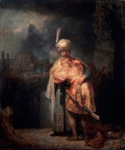 戴维斯（Davids）告别乔纳森（Jonathan），1642年。 作者 伦勃朗·范·赖恩