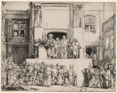 埃奇·霍莫。基督献给人民，1655年。 作者 伦勃朗·范·赖恩