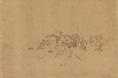 在Anthoniesdijk进入Houtewael的数字[背面] 作者 伦勃朗·范·赖恩