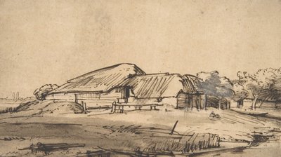 农场建筑群，约1648-52年。 作者 伦勃朗·范·赖恩