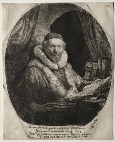 Jan Uytenbogaert， Remonstrants 传教士 作者 伦勃朗·范·赖恩