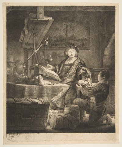 Jan Uytenbogaert黄金秤，1639年。 作者 伦勃朗·范·赖恩