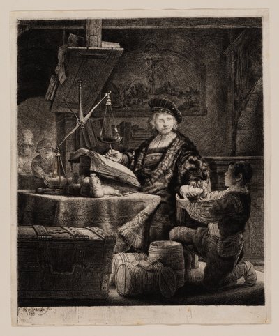 Jan Uytenbogaert，"秤金人" 作者 Rembrandt van Rijn