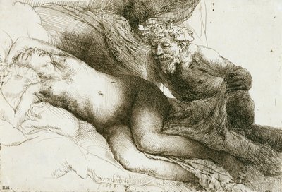 木星和Antiope，1659年（用burin和drypoint蚀刻） 作者 伦勃朗·范·赖恩