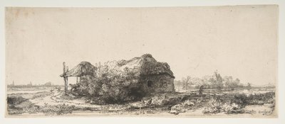 有别墅和草棚的风景，1641年。 作者 伦勃朗·范·赖恩