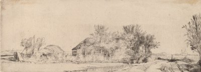 景观与运河旁的道路，约1652年。 作者 伦勃朗·范·赖恩