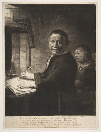 利文·威廉姆斯·范·科本诺（Lieven Willemsz van Coppenol）和他的孙子，约1658年。 作者 伦勃朗·范·赖恩