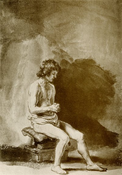 男性裸体 作者 Rembrandt van Rijn